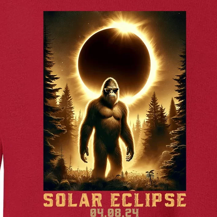 Bigfoot Totality April 8 2024 Total Solar Eclipse Toddler Sweatshirt