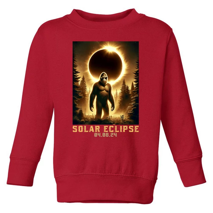 Bigfoot Totality April 8 2024 Total Solar Eclipse Toddler Sweatshirt