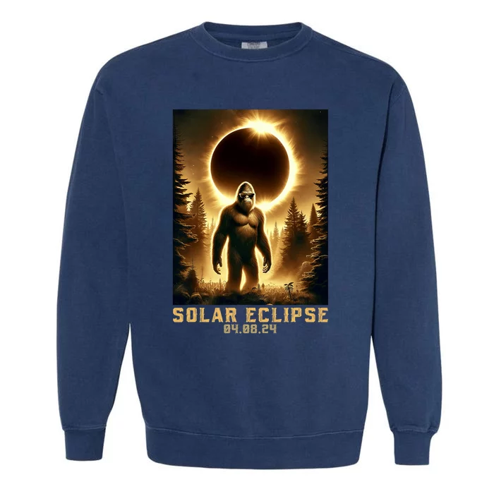 Bigfoot Totality April 8 2024 Total Solar Eclipse Garment-Dyed Sweatshirt