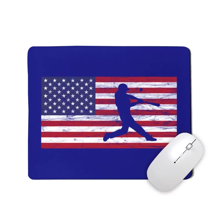 Baseball Team American Flag Usa Gift Mousepad