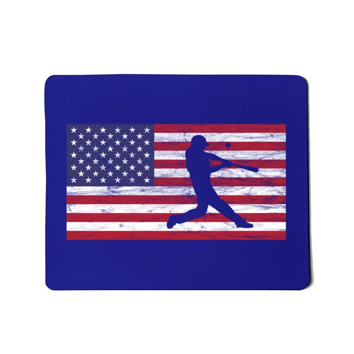 Baseball Team American Flag Usa Gift Mousepad