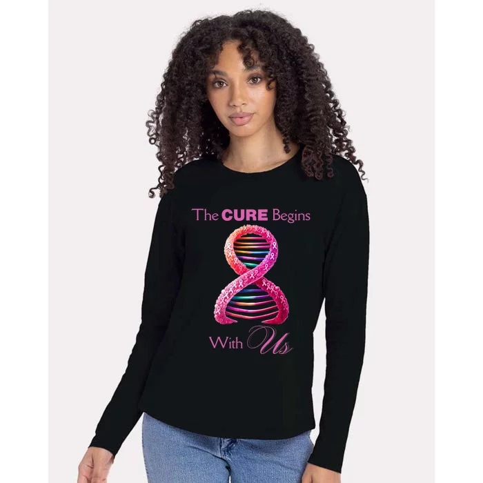 Banding Together Against Breast Cancer Womens Cotton Relaxed Long Sleeve T-Shirt