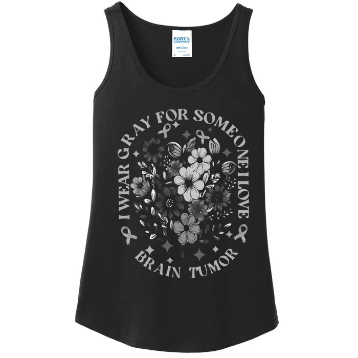 Brain Tumor Awareness Wildflower I Wear Gray For Brain Tumor Ladies Essential Tank