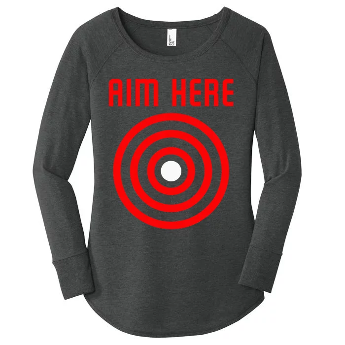 Bullseye Target Aim Here Women's Perfect Tri Tunic Long Sleeve Shirt