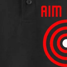 Bullseye Target Aim Here Dry Zone Grid Performance Polo