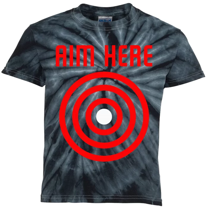 Bullseye Target Aim Here Kids Tie-Dye T-Shirt