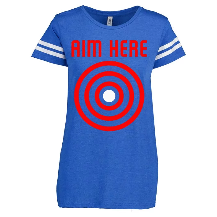 Bullseye Target Aim Here Enza Ladies Jersey Football T-Shirt