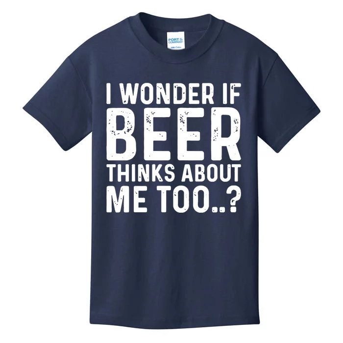 Beer Thinks About Me Graphic Novelty Sarcastic Adult Humor Kids T-Shirt