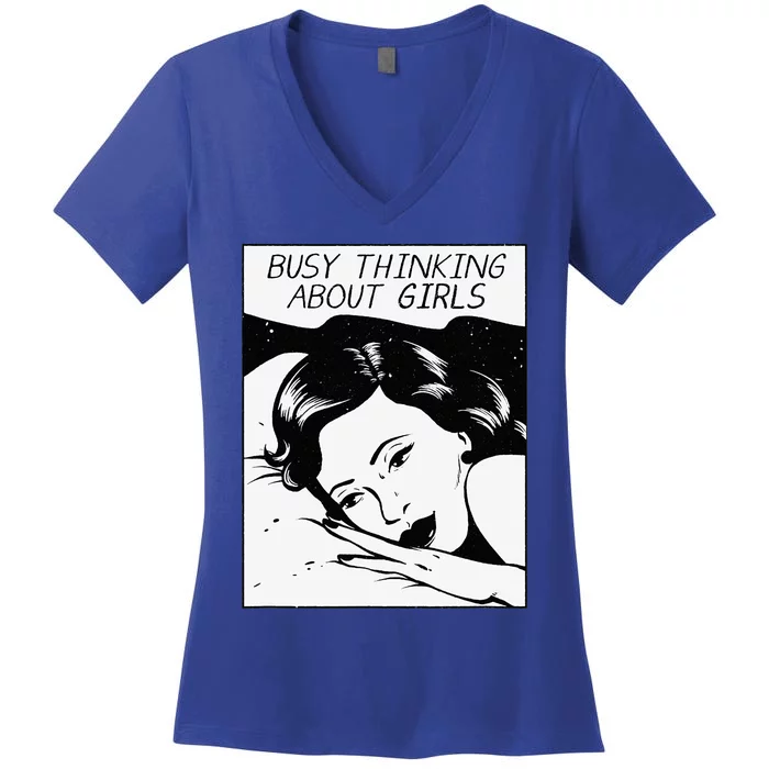 Busy Thinking About Women's V-Neck T-Shirt