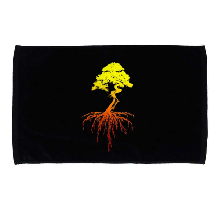 Bonsai Tree Art Sunset Microfiber Hand Towel