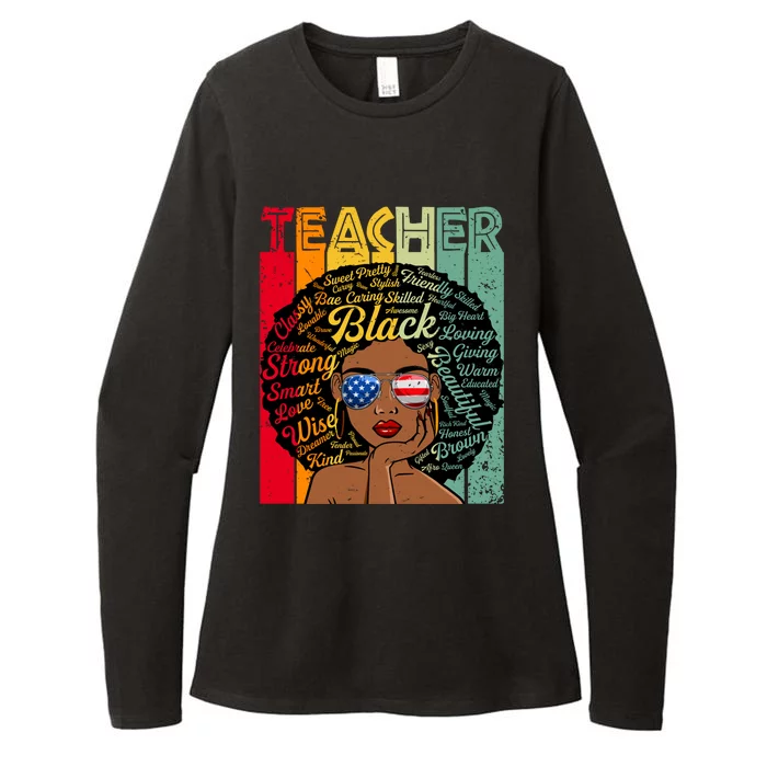 Black Teacher Afro Juneteenth Black History Month Gift Womens CVC Long Sleeve Shirt