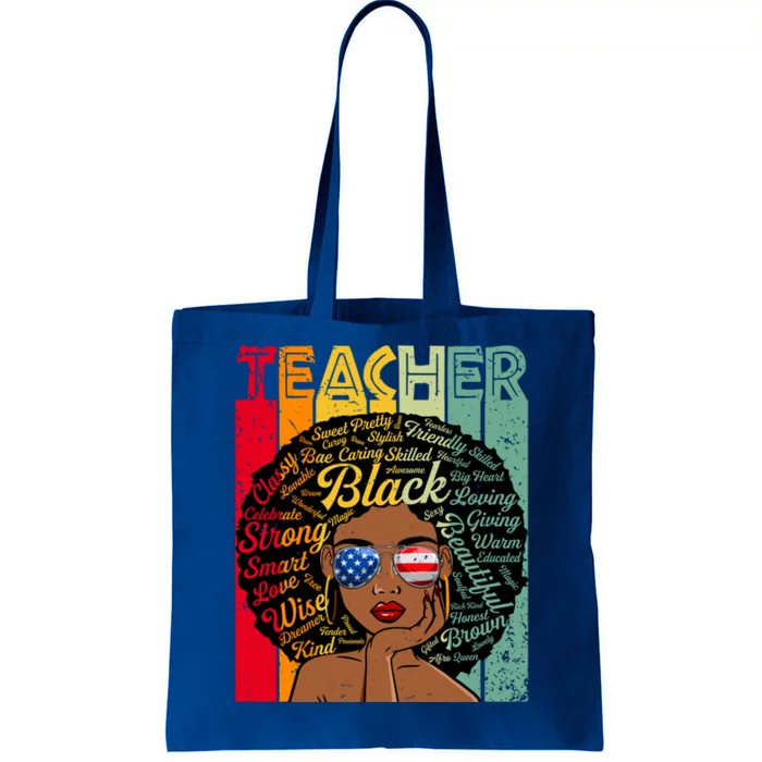 Black Teacher Afro Juneteenth Black History Month Gift Tote Bag