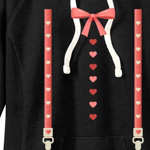 Bow Tie And Suspenders Women's Fleece Hoodie