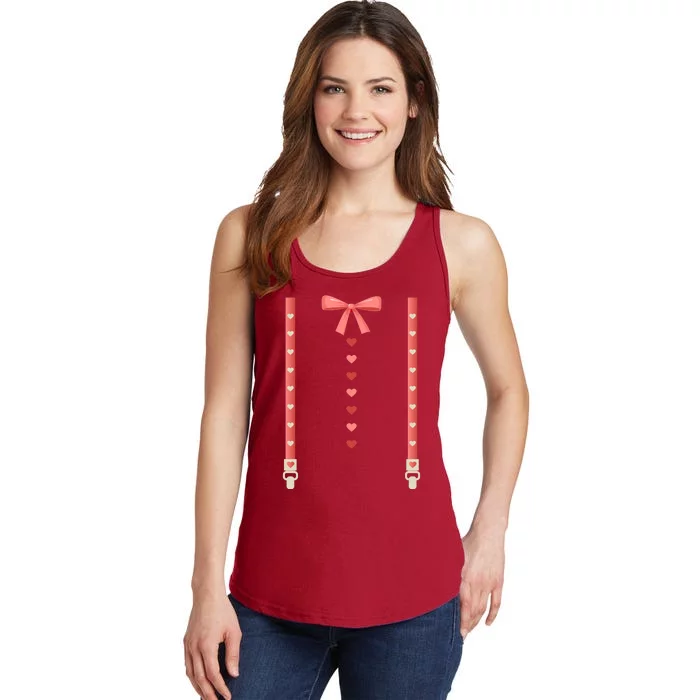 Bow Tie And Suspenders Ladies Essential Tank