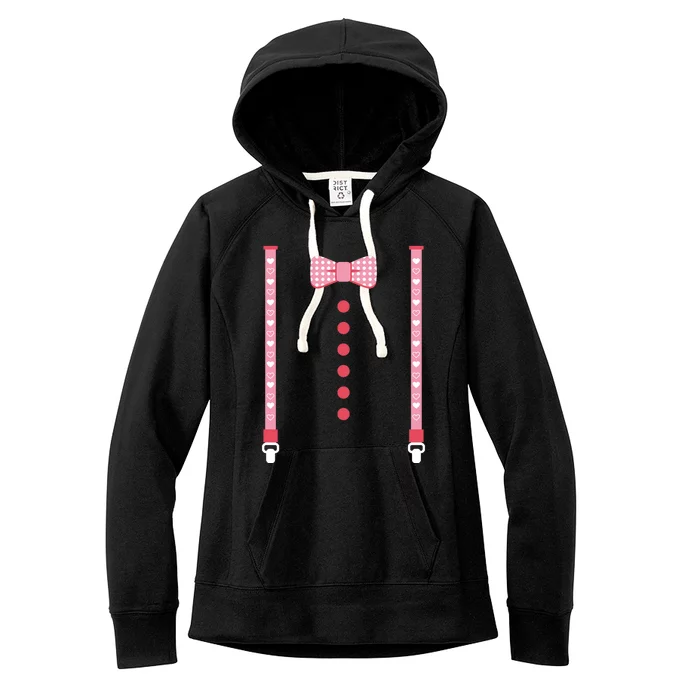 Bow Tie And Suspenders Women's Fleece Hoodie