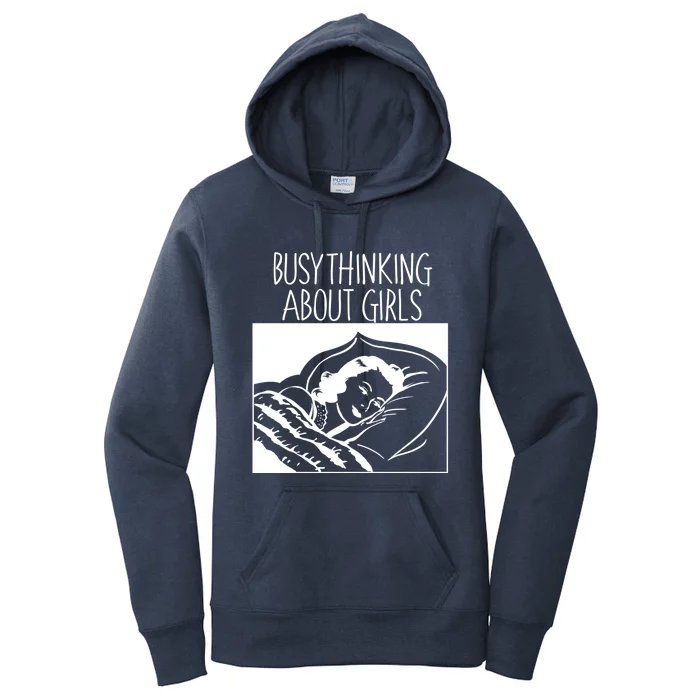 Busy Thinking About Lesbian Vintage Cute Pride Funny Gift Women's Pullover Hoodie