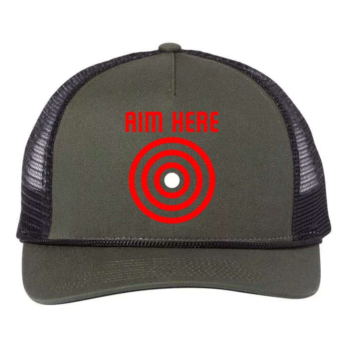 Bullseye Target Aim Here Retro Rope Trucker Hat Cap