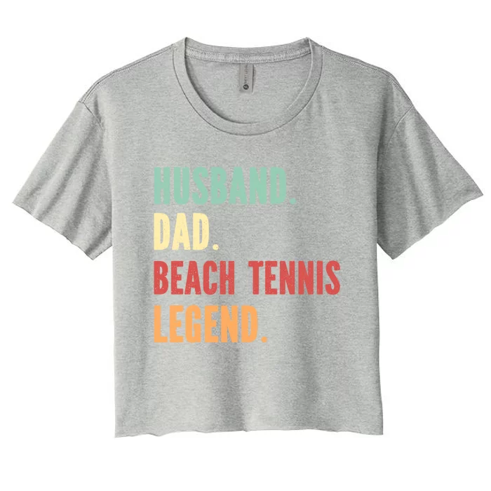 Beach Tennis Athlete Dad Husband Father Gift Women's Crop Top Tee