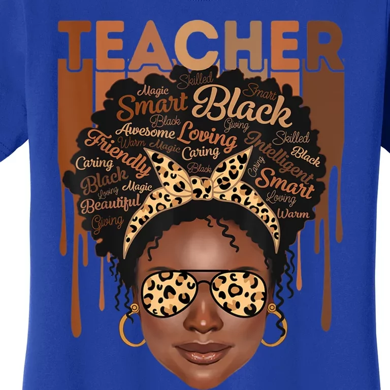 Black Teacher Afro Retro Matching Black History Month Gift Women's T-Shirt