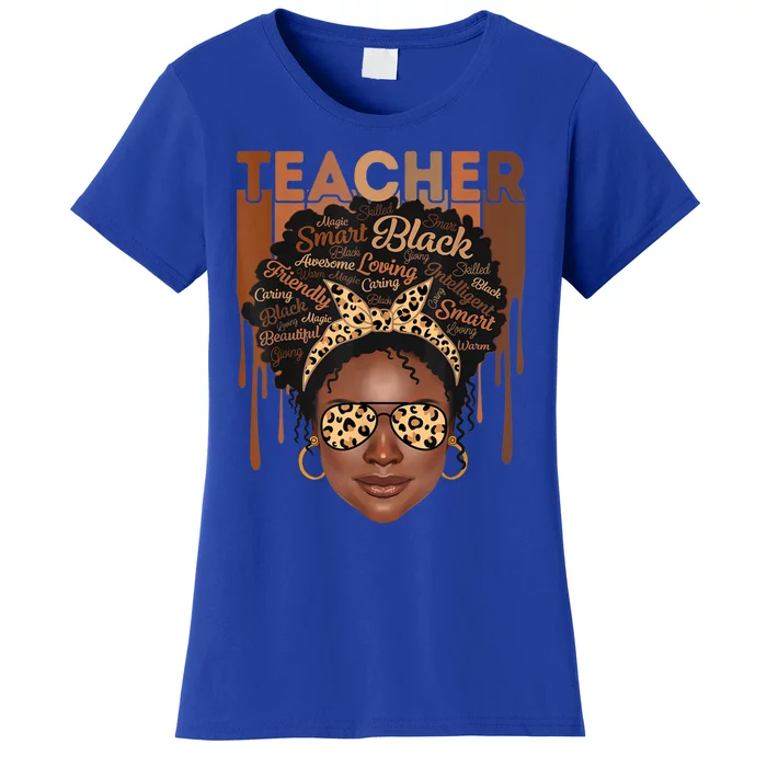 Black Teacher Afro Retro Matching Black History Month Gift Women's T-Shirt