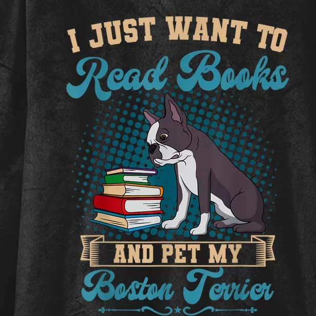 Boston Terrier American Gentleman Bibliophile Book Lover Hooded Wearable Blanket