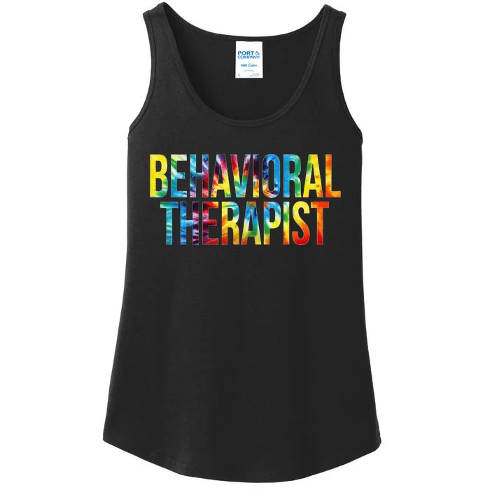 Behavioral Therapist Appreciation Day Tie Dye  For Work Ladies Essential Tank