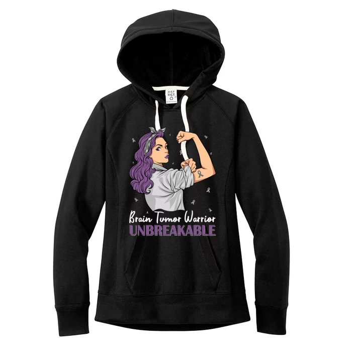 Brain Tumor Awareness Warrior Unbreakable Survivor Gift Women's Fleece Hoodie