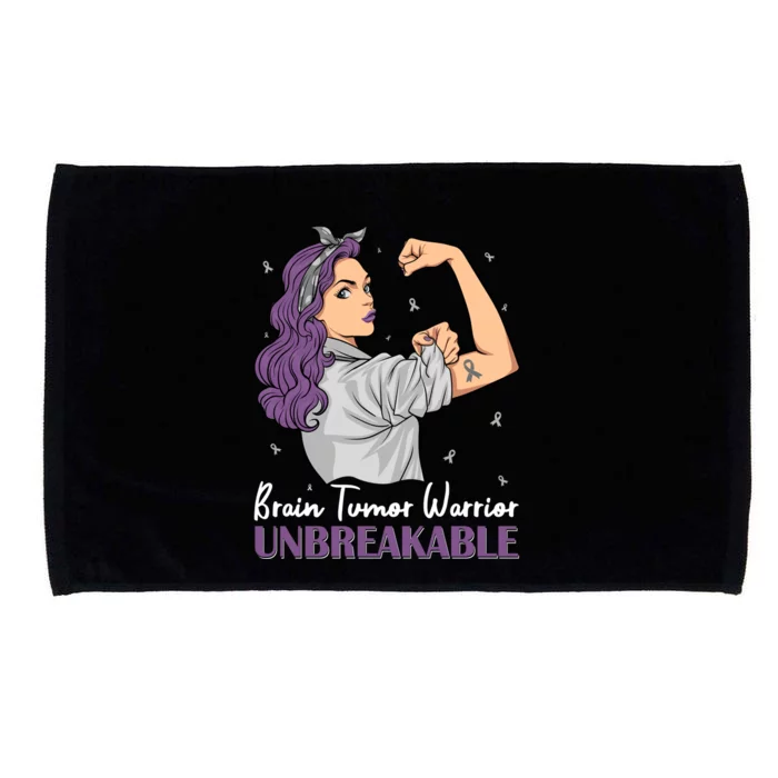 Brain Tumor Awareness Warrior Unbreakable Survivor Gift Microfiber Hand Towel