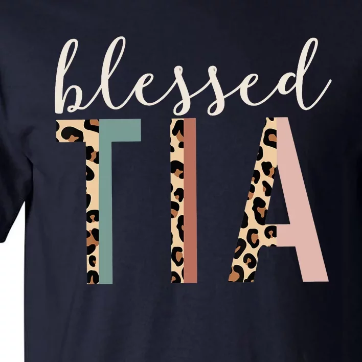 Blessed Tia Aunt Cute Leopard Print Tall T-Shirt