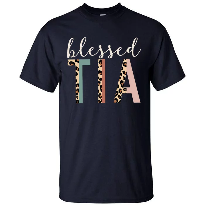 Blessed Tia Aunt Cute Leopard Print Tall T-Shirt