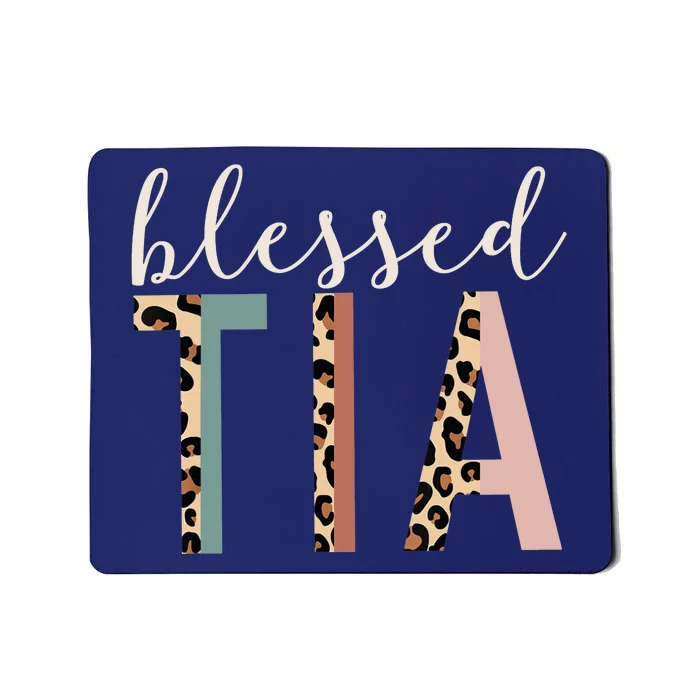 Blessed Tia Aunt Cute Leopard Print Mousepad