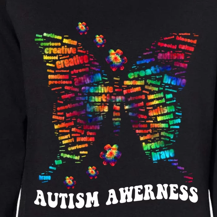 Butterfly Tree Autism Love Accept Support Autism Month Funny Gift Womens California Wash Sweatshirt