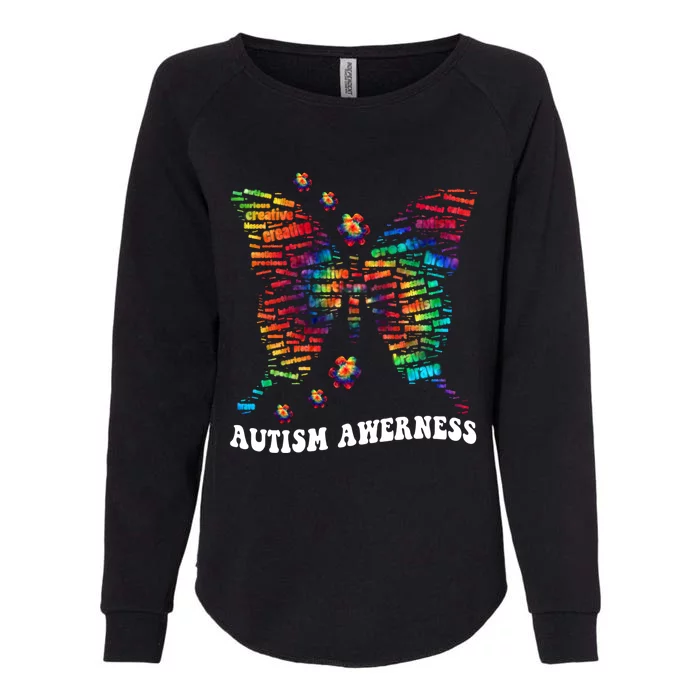 Butterfly Tree Autism Love Accept Support Autism Month Funny Gift Womens California Wash Sweatshirt