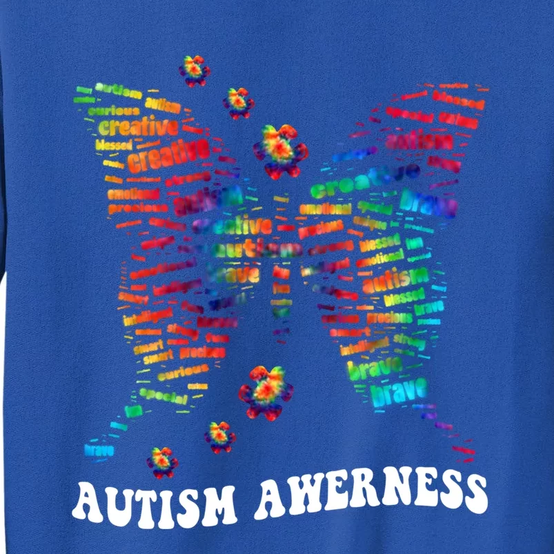 Butterfly Tree Autism Love Accept Support Autism Month Funny Gift Tall Sweatshirt