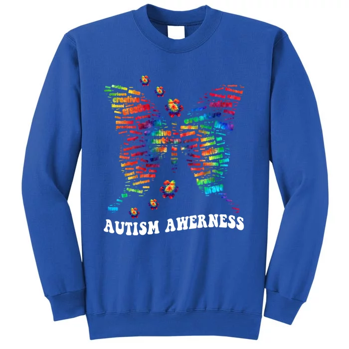 Butterfly Tree Autism Love Accept Support Autism Month Funny Gift Tall Sweatshirt