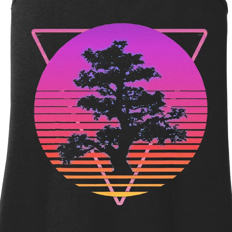 Bonsai Tree Art Japanese Retro Vaporwave Vintage 80s 90s Ladies Essential Tank