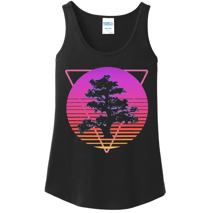 Bonsai Tree Art Japanese Retro Vaporwave Vintage 80s 90s Ladies Essential Tank