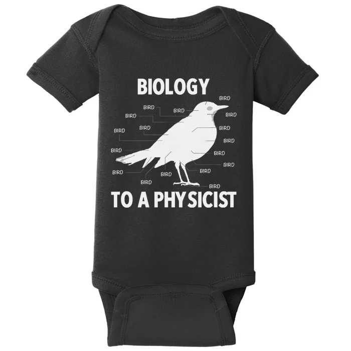 Biology To A Physicist Funny Physics Baby Bodysuit