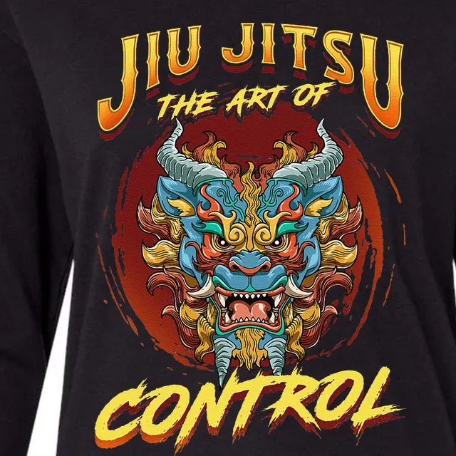 Bjj The Art Of Control Grappling Jiu Jitsu Foo Dog Womens Cotton Relaxed Long Sleeve T-Shirt