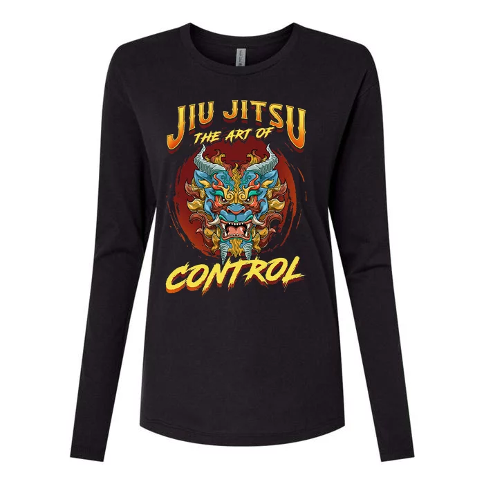 Bjj The Art Of Control Grappling Jiu Jitsu Foo Dog Womens Cotton Relaxed Long Sleeve T-Shirt