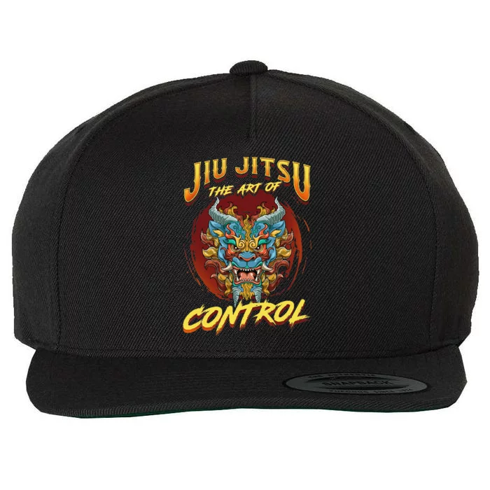 Bjj The Art Of Control Grappling Jiu Jitsu Foo Dog Wool Snapback Cap