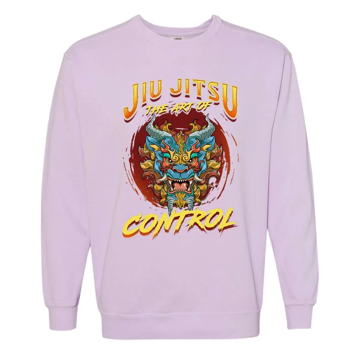 Bjj The Art Of Control Grappling Jiu Jitsu Foo Dog Garment-Dyed Sweatshirt