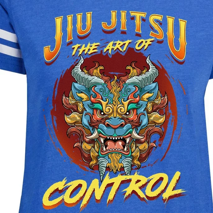 Bjj The Art Of Control Grappling Jiu Jitsu Foo Dog Enza Ladies Jersey Football T-Shirt