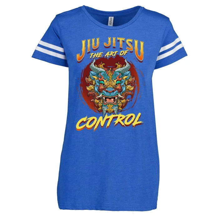 Bjj The Art Of Control Grappling Jiu Jitsu Foo Dog Enza Ladies Jersey Football T-Shirt