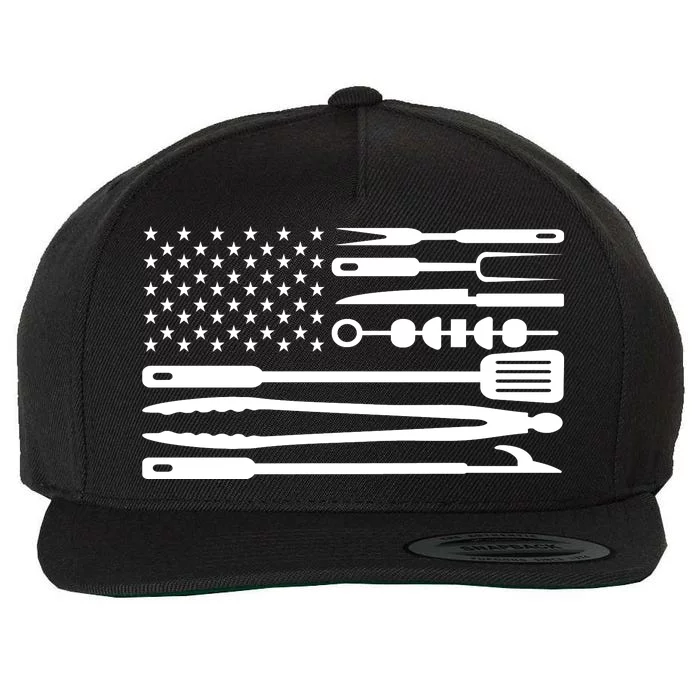 BBQ Tools American Flag Wool Snapback Cap