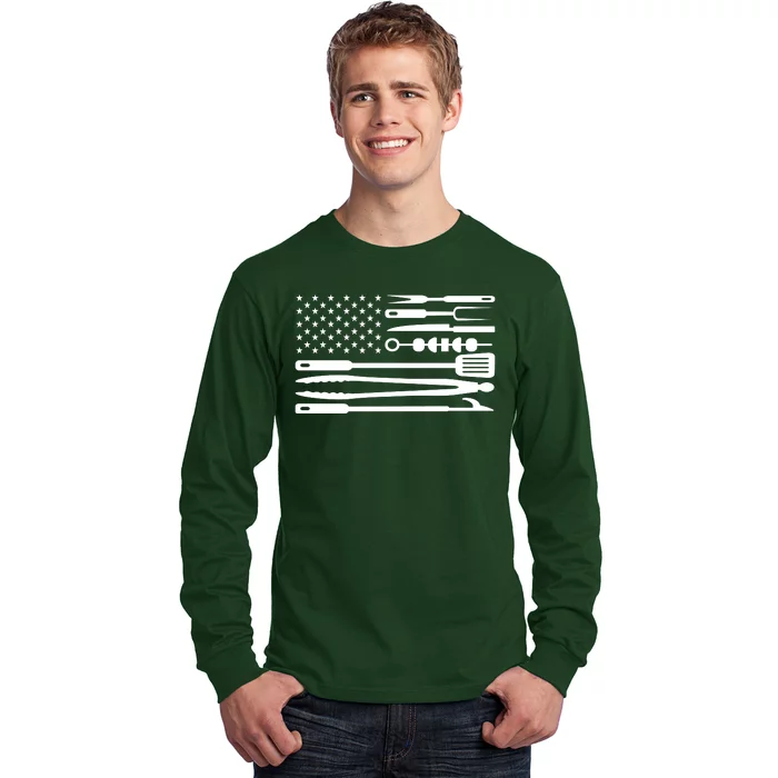 BBQ Tools American Flag Long Sleeve Shirt