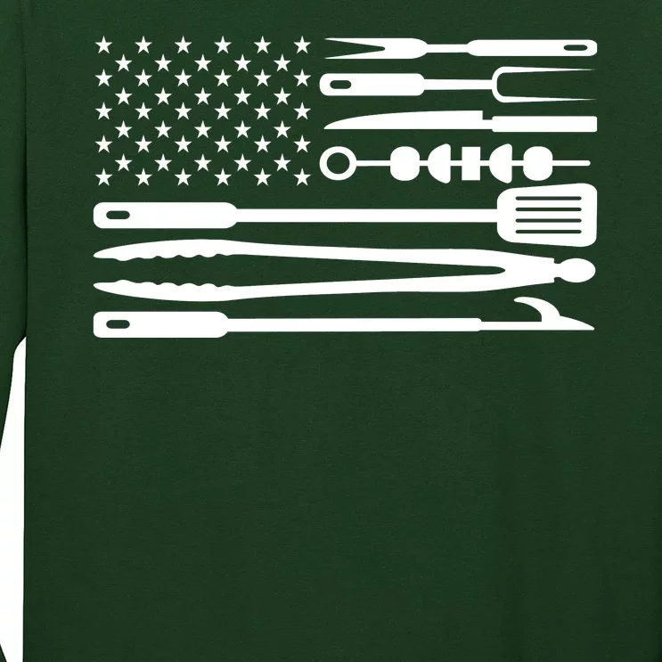 BBQ Tools American Flag Long Sleeve Shirt