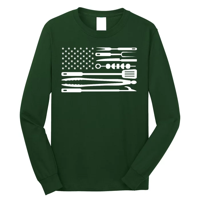 BBQ Tools American Flag Long Sleeve Shirt