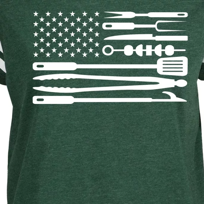 BBQ Tools American Flag Enza Ladies Jersey Football T-Shirt