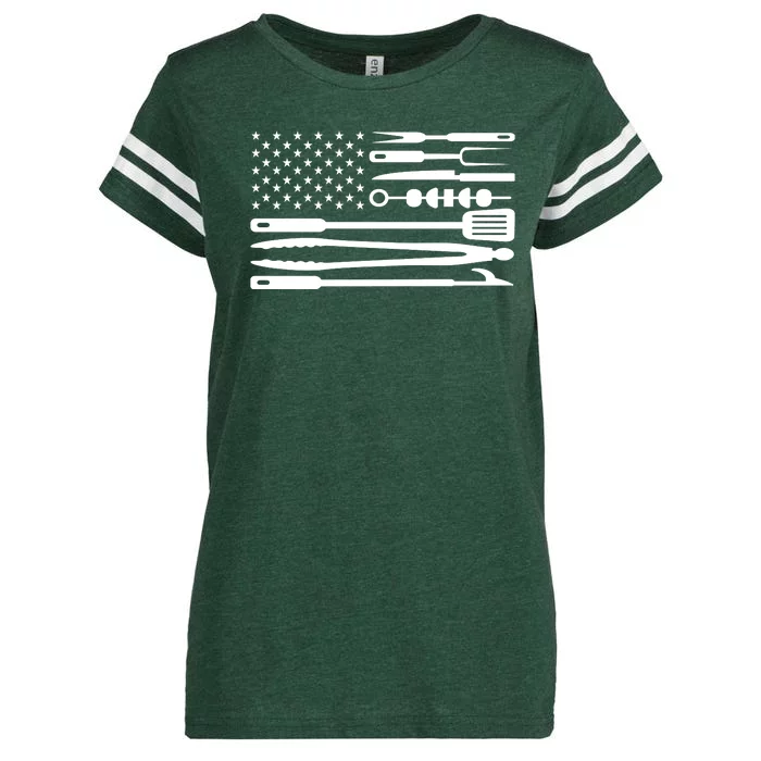 BBQ Tools American Flag Enza Ladies Jersey Football T-Shirt